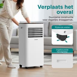 SereneLife Mobiele Airco - 9000 BTU - Airconditioner met Verwarming - WiFi - Koelen, Verwarmen en Ontvochtigen - Inclusief Raaminstallatiekit - Grijs — thumbnail 5