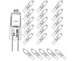 20 G4 halogeenlampen, 20W 12V, met 2-polige fitting, geschikt voor onderkastverlichting en railverlichting, dimbaar.