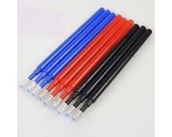 Erasable balpen navullingen, soepel schrijfervaring, 0.7mm, zwart/rood/blauw, set van 3 stuks