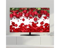 TV Beschermhoes - Stoffen Hoes - Scherm Beschermen - Universele Compatibiliteit - 32-80 inch - Rode Roos