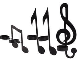 Elegante Wandkandelaar in de Vorm van Muzieknoten van IJzer voor Trouwen en Feestelijke Decoratie