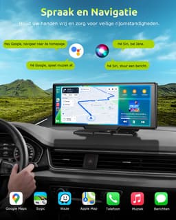 ESSGOO Draadloos CarPlay Scherm 10 Inch - Geschikt voor Android Auto Scherm - Dashcam voor auto - Incl. 64GB SD — thumbnail 3