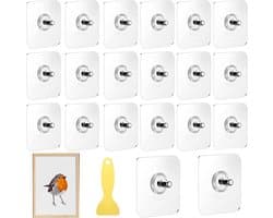 Set van 20 Transparante Zelfklevende Wandhaken voor Foto's - Geen Boren Nodig, Sterk en Duurzaam voor Keuken en Slaapkamer