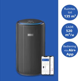 Philips PureProtect 3200 Series - Luchtreiniger - CADR 520m3/u - Ruimtes tot 135m2 - 3 Laags HEPA Filtratie - Air+ App - Ultrastil - Nachtlampje - Zwart - AC3221/13 — thumbnail 3