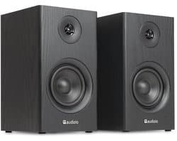 Boekenplank speakers - Audizio BS15 - Actieve speakerset met Bluetooth - HiFi speakers - 60W - Zwart