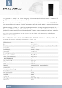 Eurom PAC 9.3 Mobiele Airconditioner 2600W - ruimtes tot 80 m3 — thumbnail 2