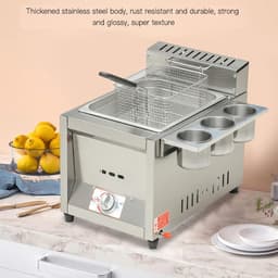 Roestvrijstalen Friteuse - Dubbele Tank - Thuis en Commercieel - Nauwkeurige Temperatuurregeling - Groot Formaat - Aardgas — thumbnail 3