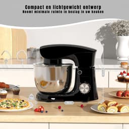 QUOVO® Mixer met mengkom - Mixer - Mixer met mengkom keukenmachine - Zwart - ‎14cm x 30cm x 36 cm ; 3.18 kg — thumbnail 2