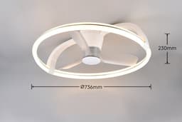 Fantiluxe - Astrid - Plafondventilator met verlichting - Wit - Ø73.5cm - Afstandsbediening - Met lamp - Plafond ventilator - Slaapkamer — thumbnail 3