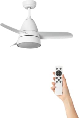 Fantiluxe - Viklund - Plafondventilator met verlichting - Wit - Ø91cm - Afstandsbediening - Met lamp - Plafond ventilator - Slaapkamer — thumbnail 1