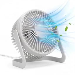 Bureau Ventilator - Mini Bureauventilator - Zuinige Tafelventilator - Kleine USB Ventilator - Kantelbare Statiefventilator - Compacte USB-C Tafelventilator - Fan Geluidloos - Bureau Airco - Desk Fan - Deskventilator - Wit - Silvergear — thumbnail 1