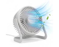 Bureau Ventilator - Mini Bureauventilator - Zuinige Tafelventilator - Kleine USB Ventilator - Kantelbare Statiefventilator - Compacte USB-C Tafelventilator - Fan Geluidloos - Bureau Airco - Desk Fan - Deskventilator - Wit - Silvergear — afbeelding 1