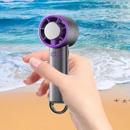 Ventilator - Luchtkoeler voor binnen/buiten - Draagbaar - Persoonlijke luchtkoeler - Geschikt voor op reis of op kantoor - Voor gebruik bij warm weer - Geschikt voor stranden, terrassen en thuis - Grijs — thumbnail 3