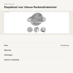 Dailygoods- Klapdeksel Inbouwdesign - Afvalemmer - Roestvrij Staal - Compact - Geschikt voor Thuis/Kantoor - Afmetingen 16,5 x 16,5 x 3,3 cm - Afvalbakdeksel — thumbnail 5
