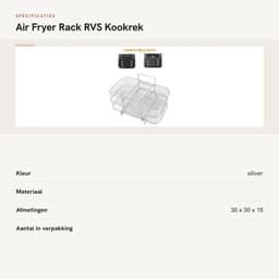 Dailygoods- Air Fryer Rack 3-laags - Roestvrij Staal - Stapelbaar - Magnetron/Oven Veilig - Geschikt voor Bakken - Verbeterde Luchtcirculatie - Kookrek — thumbnail 5