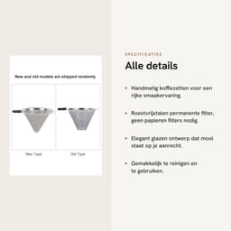 Dailygoods- Koffiezetapparaat 400ml - Hand Drip Koffiezetapparaat - Glas - Roestvrij Staal Filter - Zwart/Transparant - Compact 10x11,5x15cm — thumbnail 3