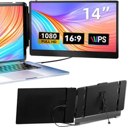 AHD® Professionele Portable Monitor - USB-C - 14 Inch - Draagbare Monitor - Portable Monitor Voor Laptop - Zwart - 2cm x 24cm x 24cm — thumbnail 1