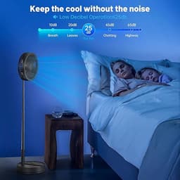 Oscillerende Staande Ventilator - Opvouwbare USB Ventilator met Afstandsbediening - Oplaadbaar - 4 Snelheden - Stil - Tafel- en Vloerventilator - Draagbare Ventilator - Zwart — thumbnail 4