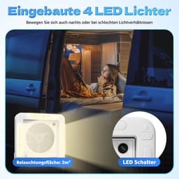 Dakventilator met LED - Motorhome Ventilator - Frisse Lucht - Waterdicht IP68 - 36x35x15 cm - Wit — thumbnail 3