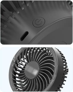 Wandventilator - Luchtcirculator - Verkoeling Binnen - Oplaadbaar Met Zuignap - 3000mAh Batterij - Wit — thumbnail 5