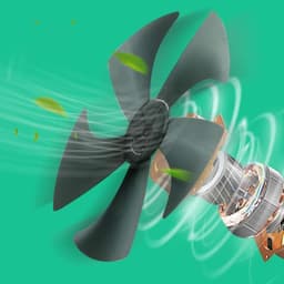 Wandventilator - Stille ventilator - Ruimte Koelen - Vijf Lamellen - 16 inch - Mechanisch — thumbnail 3