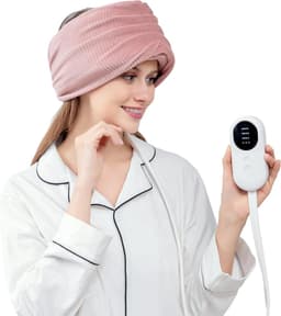 Head Massager with Heat, Head Scalp Massager Scalp Massage Instrument Rechargeable Massager, Electric Deep Tissue Kneading Massage Pillow for Shoulder, Leg, Body Muscle Pain Relief, Pink — thumbnail 1