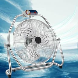 Industriële Vloerventilator - Hoge Snelheid - Ruimte Koeling - Instelbare Kantelkop - 16 inch - Zwart — thumbnail 1