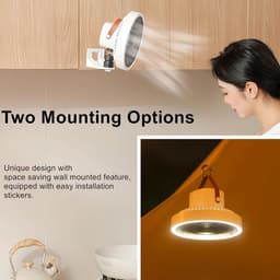 Wandventilator - Muurventilator - Ruimte Koelen - Met Nachtlampje - 3 Snelheden - Wit — thumbnail 1