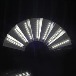LED Ventilator - Opvouwbaar Handstuk - Feestelijke Sfeer - Lichtgevend Ontwerp - 33 cm - Wit — thumbnail 2