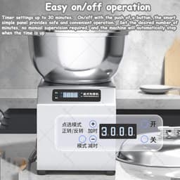 Deegkneedmachine - Keukenmixer Deegmixer - Brood en Pizza Maken - Roestvrijstalen Kom - 5 kg - Zilver — thumbnail 2