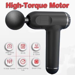 Spiermassagepistool - Mini massagepistool - Spierherstel - Diepe weefselmassage - 13 mm amplitude - Zwart — thumbnail 3