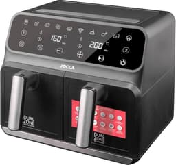 Heteluchtfriteuse Dubbel - Airfryer Dubbele Container - Gezond Koken - Onafhankelijke Containers - 8 Liter - Zwart — thumbnail 4