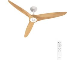 CREATE - Stille plafondventilator 100% hout 40W (Ø132cm) - Geen licht - Afstandsbediening - 6 snelheden - Programmeerbaar - WIND CENTURY — afbeelding 1
