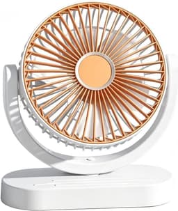 KZQ Usb Tafelventilator Stil Kantelbaar Met 3 Snelheden - Bureauventilator Voor Koeling Thuis En Kantoor - Oranje — thumbnail 1