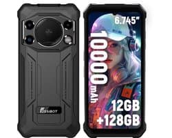 FOSSiBOT F110L Robuuste Smartphone - 12GB RAM - 128GB ROM - 10000 mAh - 6,745 inch HD+ IPS Scherm - IP68 Waterdicht Outdoor Telefoon - Android 15 - GPS,NFC,Face ID,OTG - Zwart