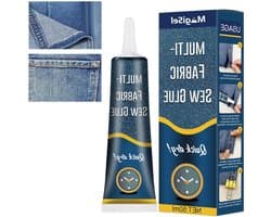 Krachtige textiellijm voor stofreparatie, wasmachinebestendig, 60 ml, transparant, geschikt voor katoen, leer en jeans, geurloos en oplosmiddelvrij