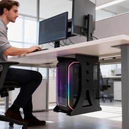 Onderbureau PC Houder, Wandbeugel voor Computer, Tot 30 kg Draagvermogen, Stevige en Verstelbare Bevestiging voor PC-kast, Ruimtebesparende Oplossing voor Thuiswerkplek — thumbnail 3