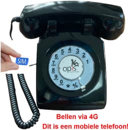 Vaste Telefoon via GSM mobiele netwerk - met SIM-kaart - 4G - 60 draaischijf - zwart — thumbnail 1
