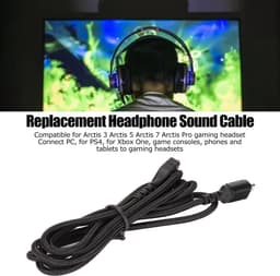 Vt products - Vervangende Hoofdtelefoonkabel - Gamingheadset Kabel - 1,5 M - Zwart - Geluidskabel - Geschikt voor Steelseries Arctis 3 5 7 Pro - Hoogw — thumbnail 2