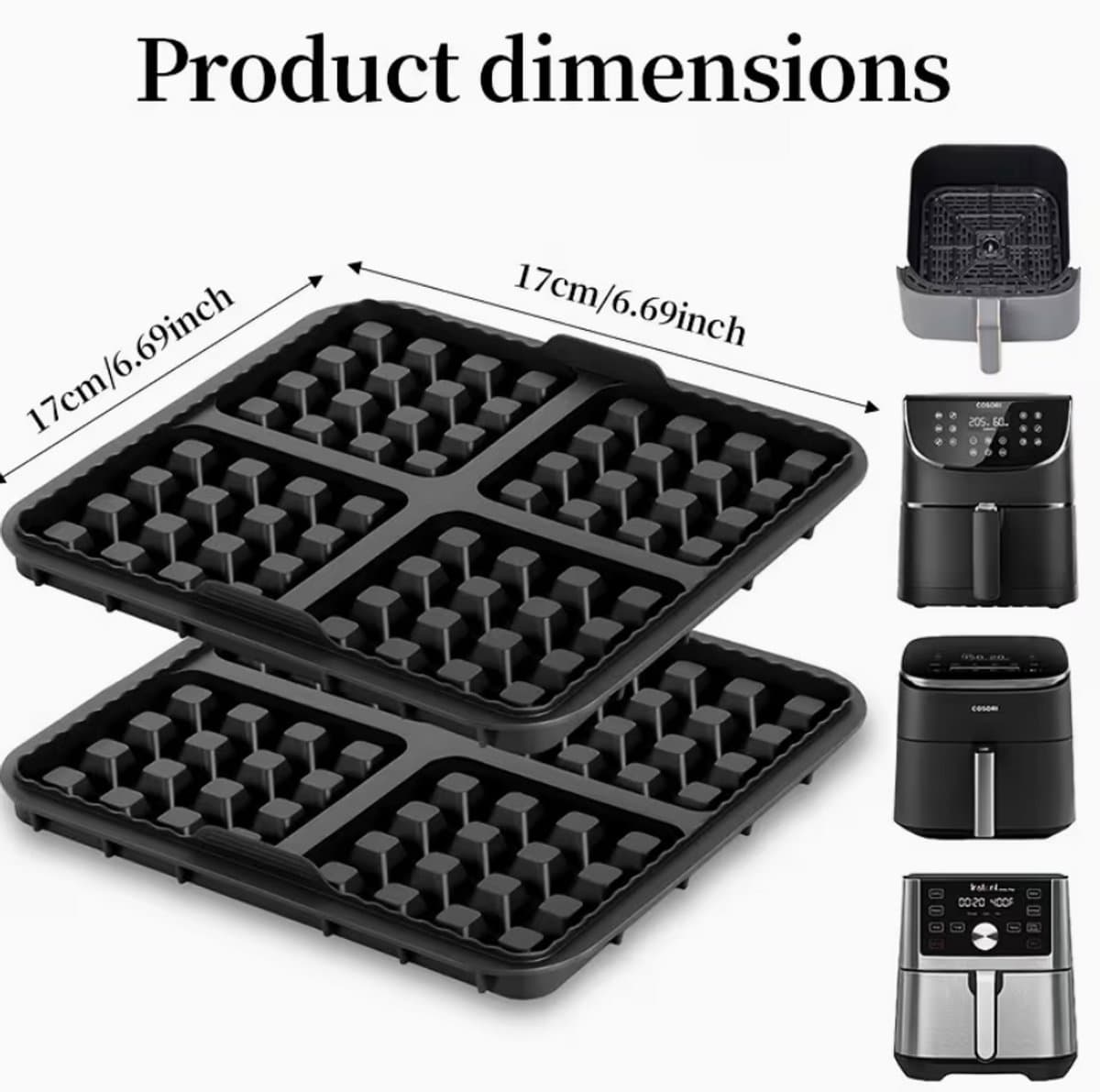 Perfecte Vierkante Wafels Airfryer Wafelvorm – Anti-aanbak, Herbruikbaar en Vaatwasserbestendig - Airfryer — afbeelding 1