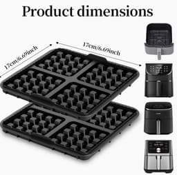 Perfecte Vierkante Wafels Airfryer Wafelvorm – Anti-aanbak, Herbruikbaar en Vaatwasserbestendig - Airfryer — thumbnail 1