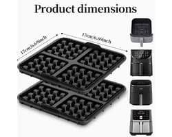 Perfecte Vierkante Wafels Airfryer Wafelvorm – Anti-aanbak, Herbruikbaar en Vaatwasserbestendig - Airfryer