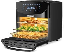 Flolife - Heteluchtfriteuse Oven 8-in-1 – 1800W Airfryer met Digitaal Touchscreen, Snelle Luchtcirculatie, Olievrij, Inclusief Accessoires