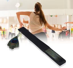 Dailygoods - Dailygoody - Bamboeventilator - Opvouwbare ventilator - Elegant design - Pauwenpatroon - Draagbaar voor dansvoorstellingen - Herbruikbaar — thumbnail 4