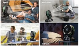 NordHaus Campingventilator Green - Draagbare Buitenventilator - Bureauventilator - 20000mAh Accu - 8 Snelheden & 4 LED Lampen — thumbnail 3