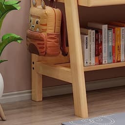 Computerbureau Compact met Opzetkast, Schappen en Lades – 31 inch (ca. 79 cm) Ruimtebesparend Home Office Bureau – Multifunctioneel Studie-, Werk- en Laptoptafel – Massief Hout Look – Naturel — thumbnail 5