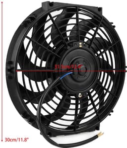 Dailygoods - Dailygoody - Elektrische autoventilator - Universele koelventilator - 12 inch - Zwart - Extra ventilator - Ideaal voor auto en caravan — thumbnail 5