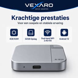 Vexaro CarPlay AI Box – Android 12 – Draadloze CarPlay & Android Auto – 4GB/32GB – YouTube, Netflix, TikTok — thumbnail 2