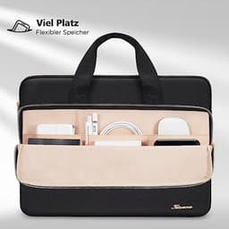 KIZUNA Laptoptas 15,6 inch notebook tas laptop voor MacBook Pro 16 M3 & M2 Max/16 Lenovo IdeaPad 5 Pro/Flex 5 & 5i/16 Legion Pro 5/15" IdeaPad 3i/HP Envy/Huawei/Dell hoes Sleeve Bag, zwart — thumbnail 3