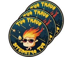 3 Stuks Burnt Out But Optimistic Sticker, 7.5 cm Matte Waterdichte Stickers voor Laptop, Waterfles en Auto Decoratie